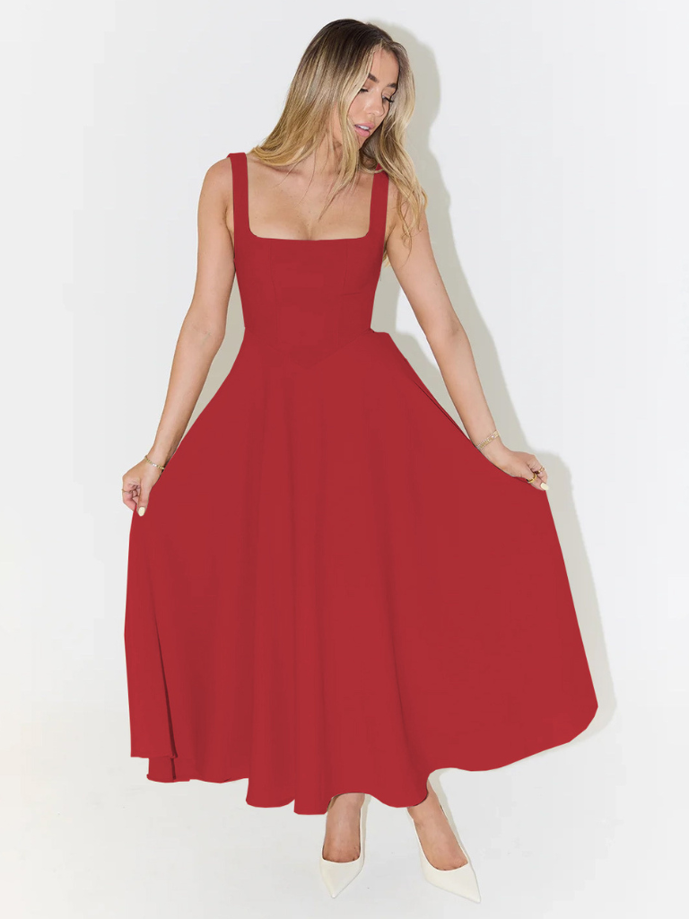 Women’s Sleeveless Corset Midi Dress