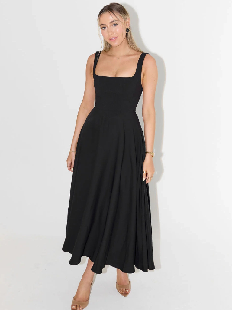 Women’s Sleeveless Corset Midi Dress