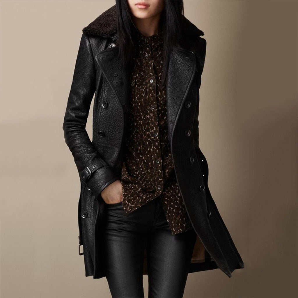 Pauline – Leather Trencth Coa