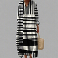 Lydia - Monochrome Stripe Flow Maxi Dress