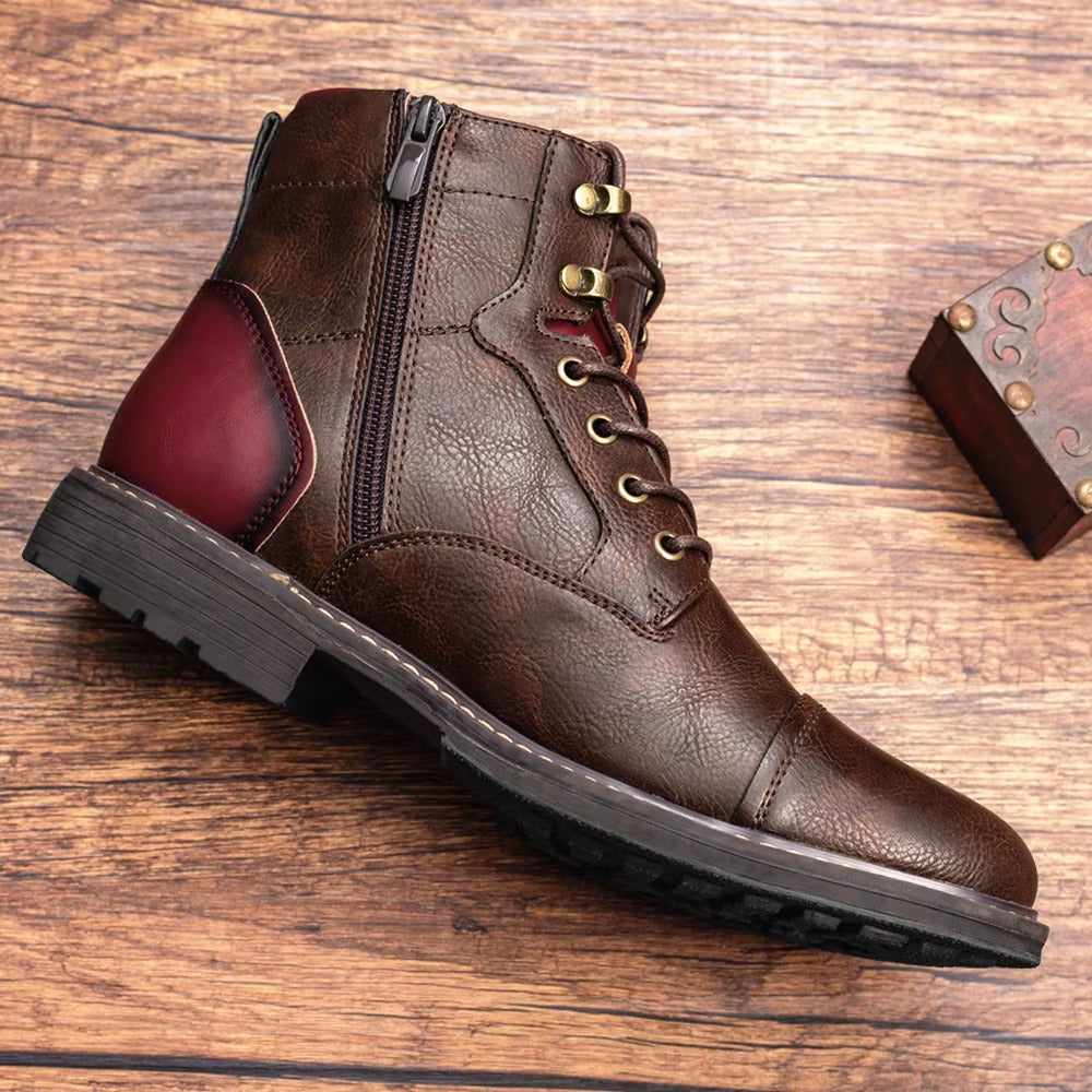 Sophisticated Comfort Leather Oxford Boots