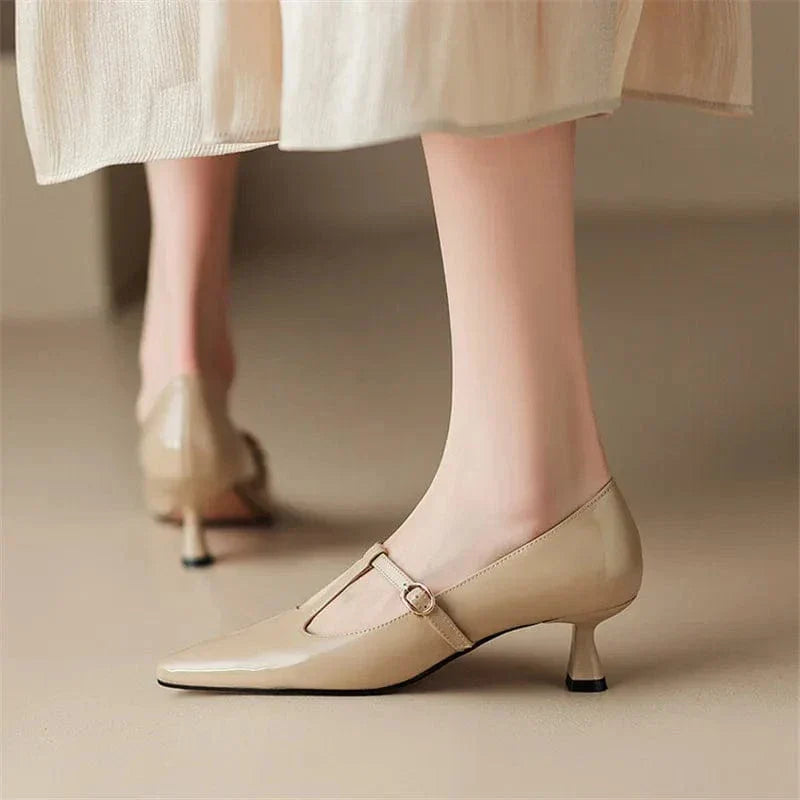 SOLENELLE – OLYSA PATENT LEATHER KITTEN HEELS