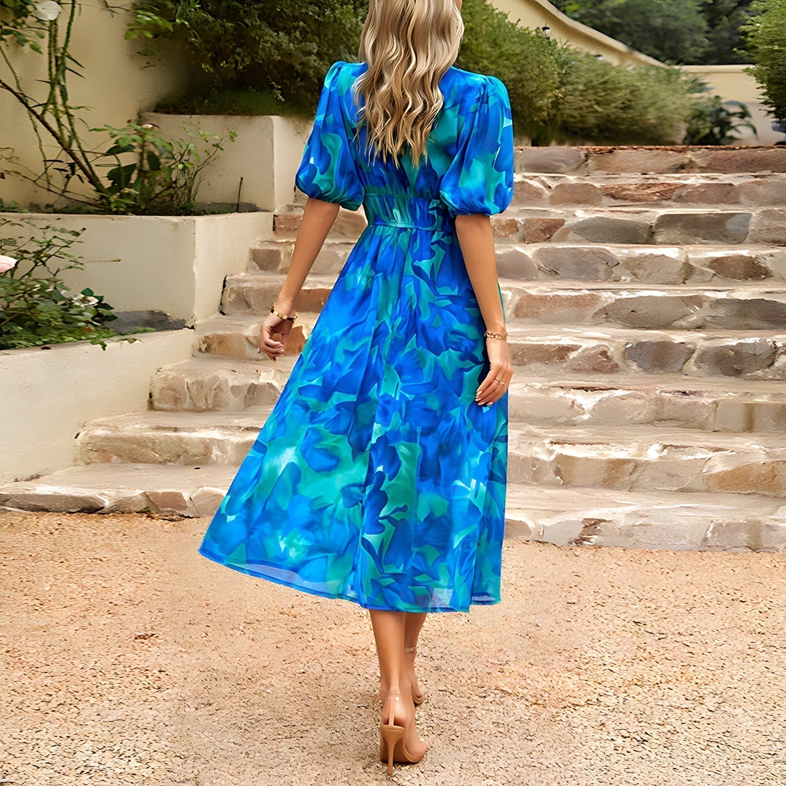 CRESSELLE – V-NECK MIDI DRESS