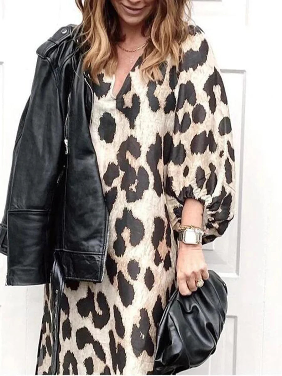 NORI – LEOPARD PRINT MAXI DRESS