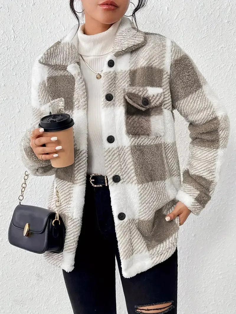 CALENIRAE – STYLISH PLAID FLEECE JACKET