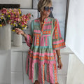 MAVIS – CHIC V-NECK COTTON HEMP SUMMER DRESS