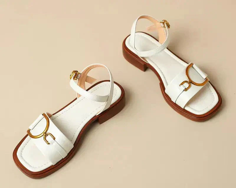 Amara - Buckled Flat Sandals