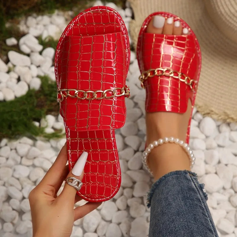 Mira - Luxe Wedge Beach Flip-Flops