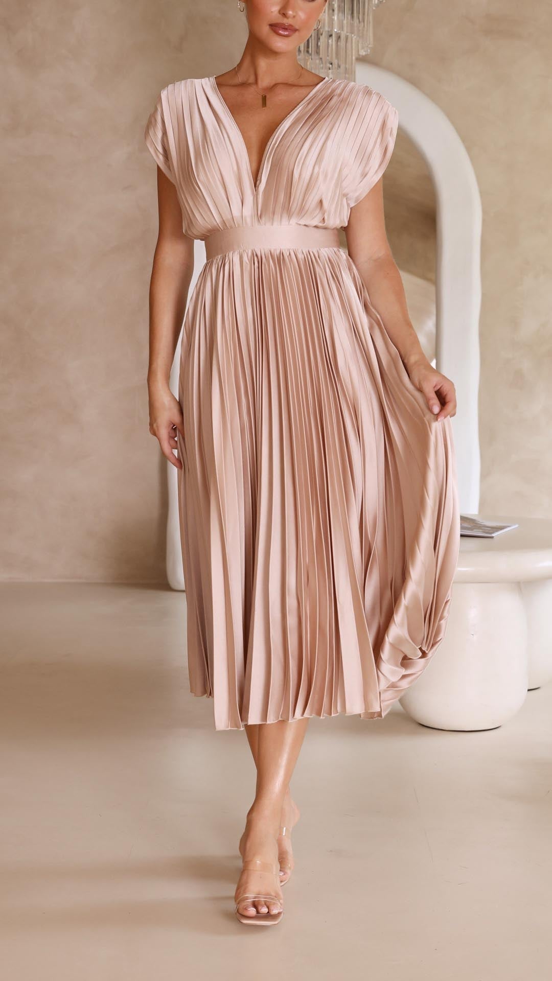 ZENIVIRA – PLEATED MAXI DRESS