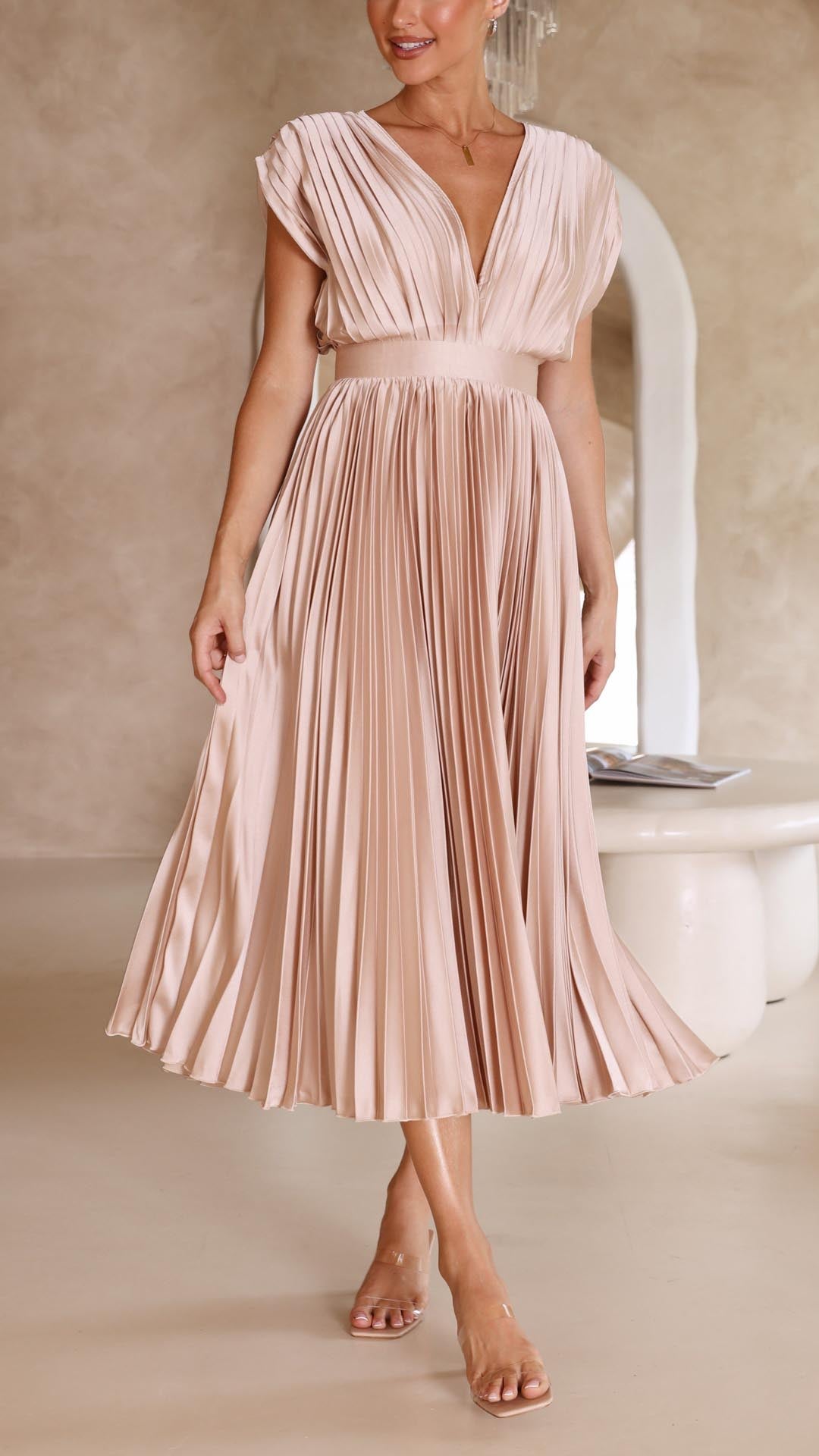 ZENIVIRA – PLEATED MAXI DRESS