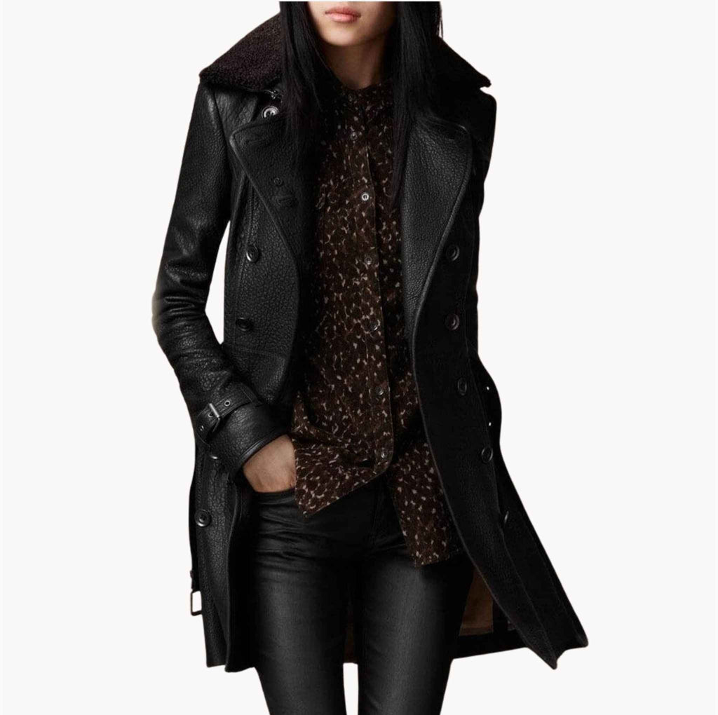 Clara - Leather Trench Coat