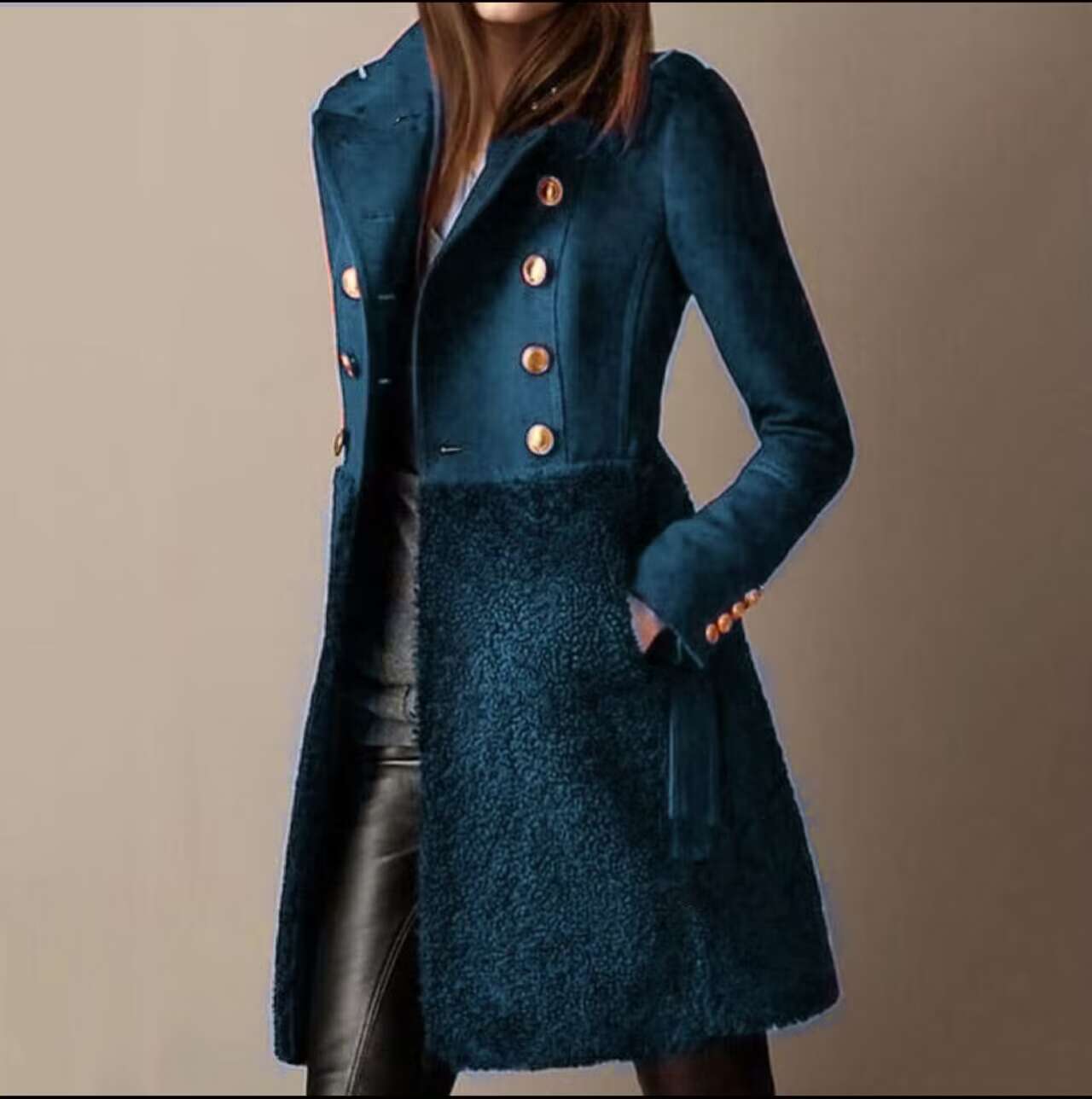 KOLINDA – DOUBLE BREASTED WINTER COAT WITH POCKETS