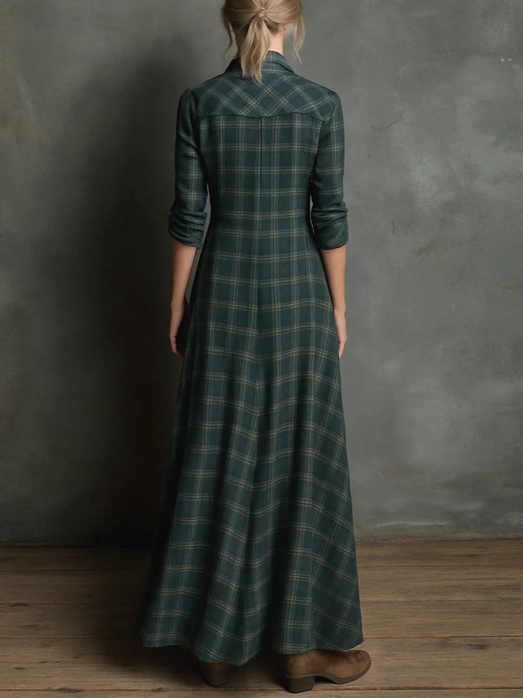 HAVEN – PLAID MAXI SHIRT DRESS