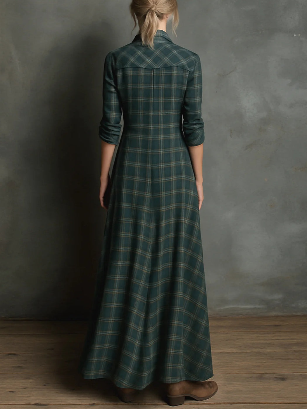 HAVEN – PLAID MAXI SHIRT DRESS