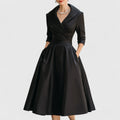 DIANA – FEMININE V-NECK MIDI DRESS