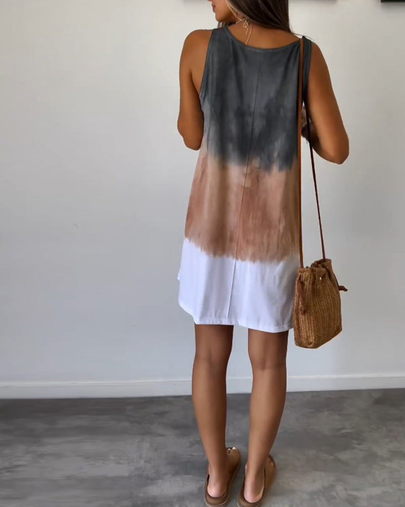 ORISSAYA – CASUAL GRADIENT DRESS