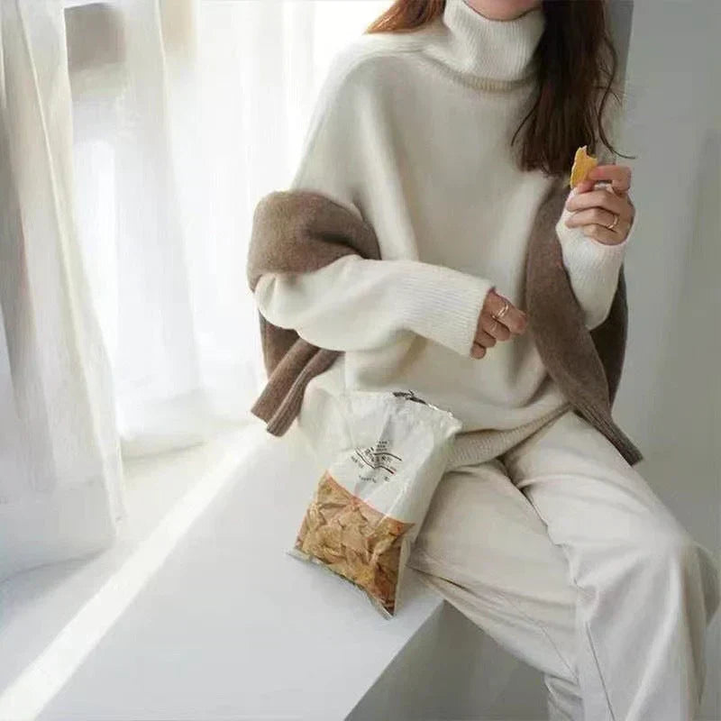 Kayla - High Collar Loose Knitted Sweater