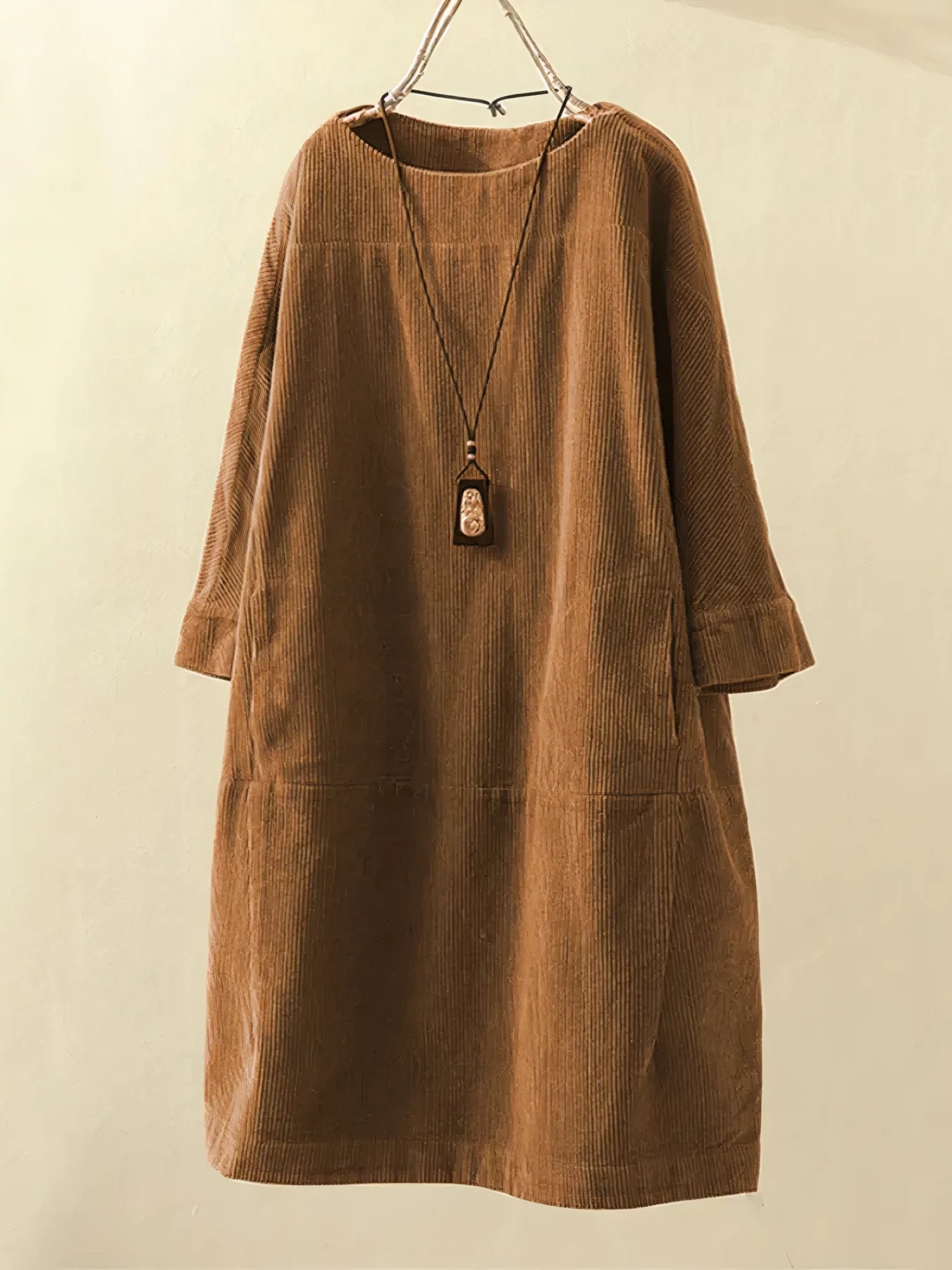 Alexis - Vintage Corduroy Relaxed Dress
