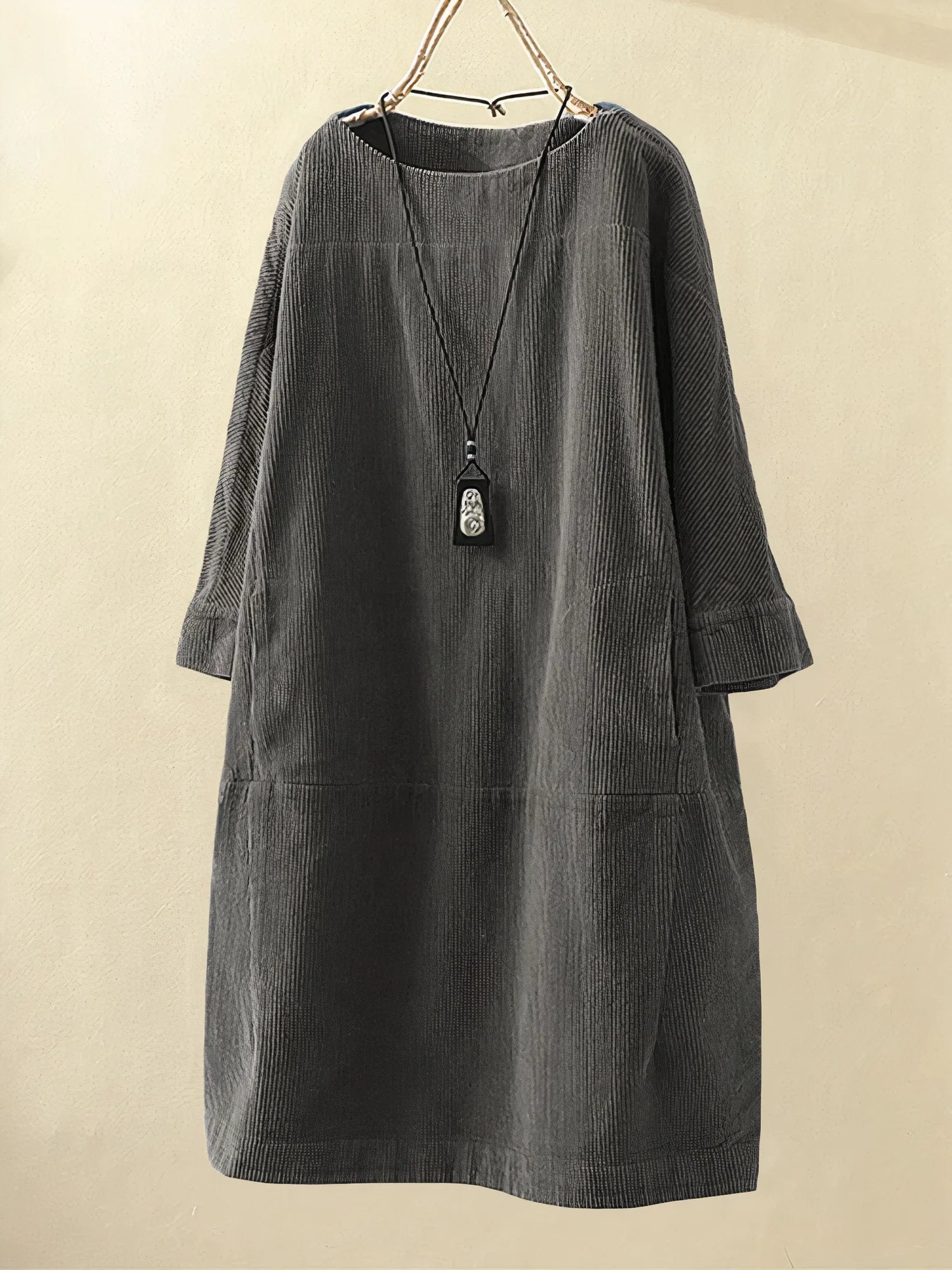 Alexis - Vintage Corduroy Relaxed Dress