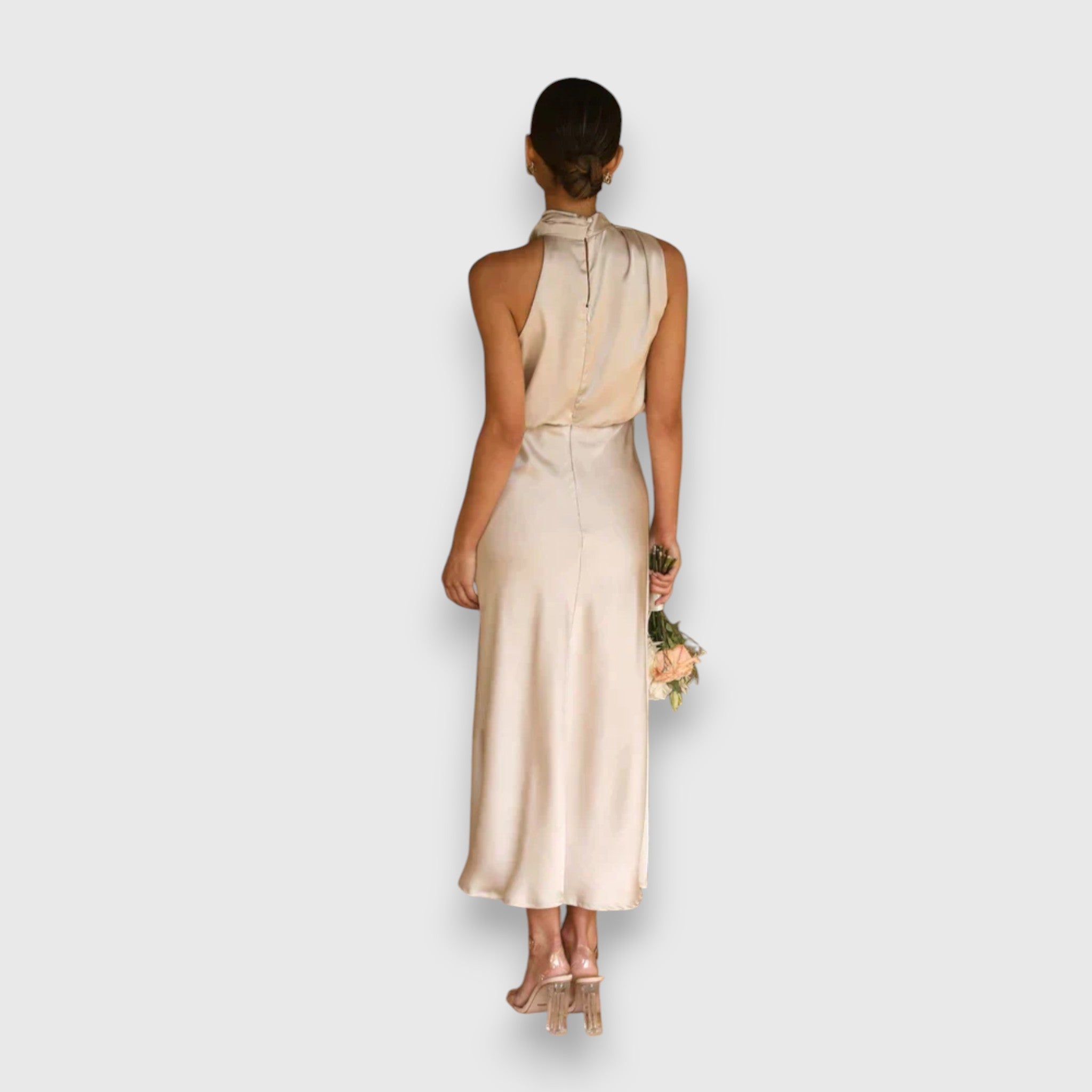 Daisy - Elegant Satin Halter Dress