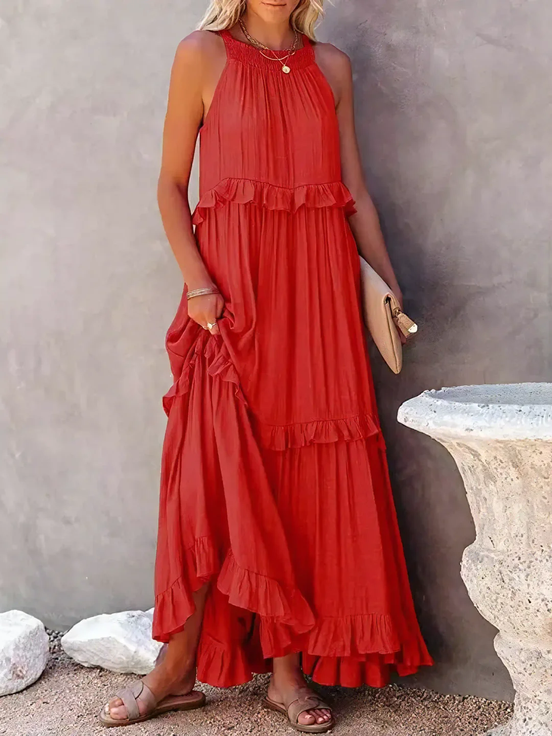 Mabel - Ruffle Breeze Maxi Dress