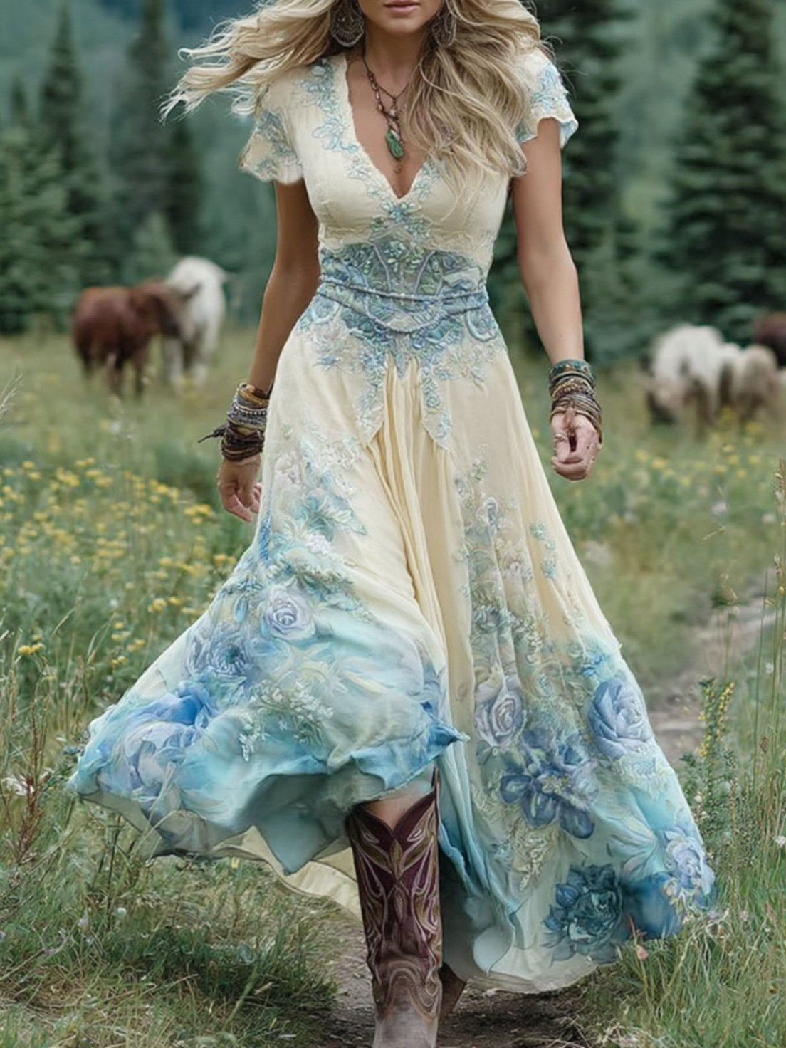 Mavis – Elegant Floral Maxi Dress