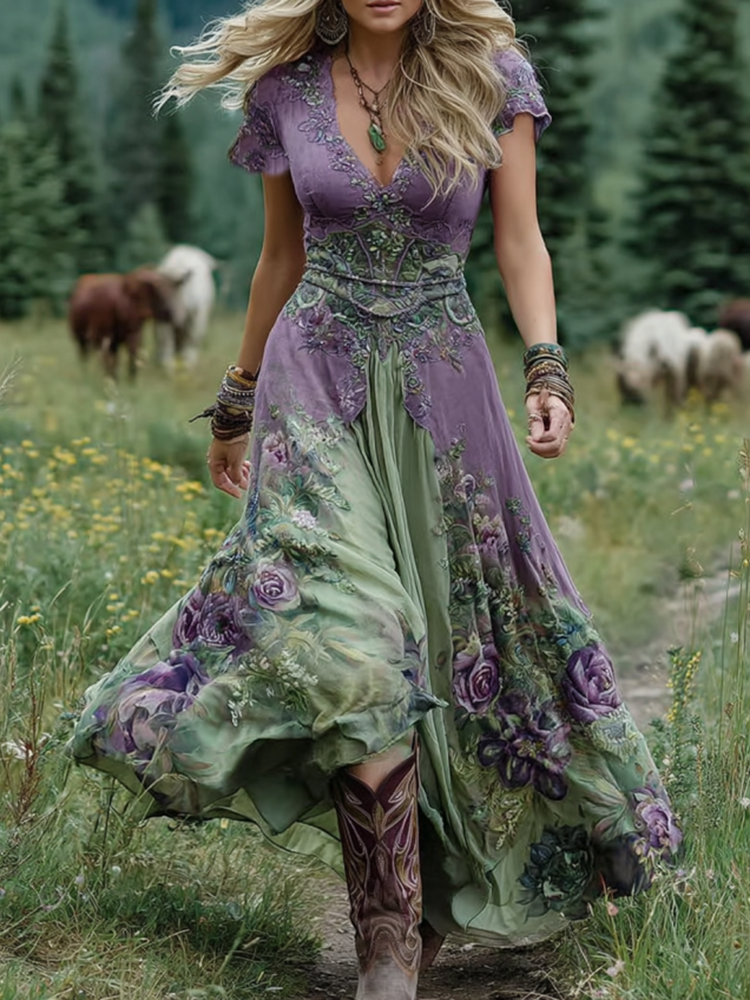 Mavis – Elegant Floral Maxi Dress