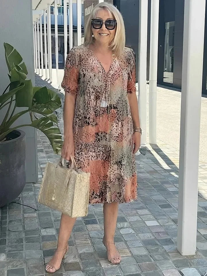 VELINA – LEOPARD LACE V-NECK SUMMER DRESS
