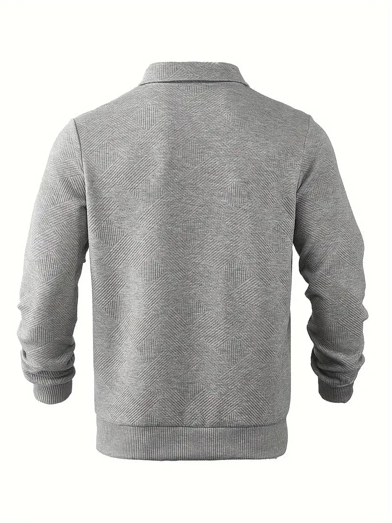 James - Vintage Geometric Design Sweater With Zipper