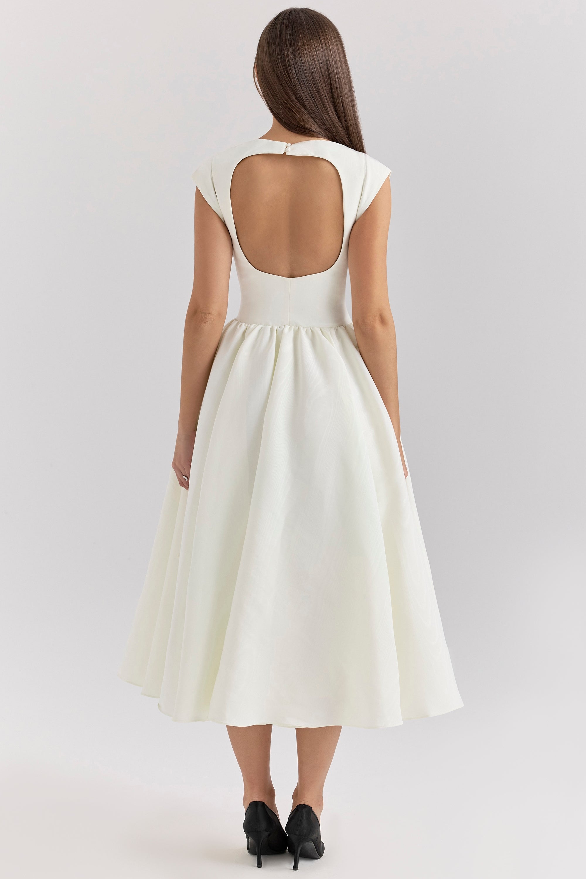ISENDRIA – SATIN MIDI GOWN FOR SOPHISTICATED ELEGANCE