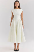 ISENDRIA – SATIN MIDI GOWN FOR SOPHISTICATED ELEGANCE
