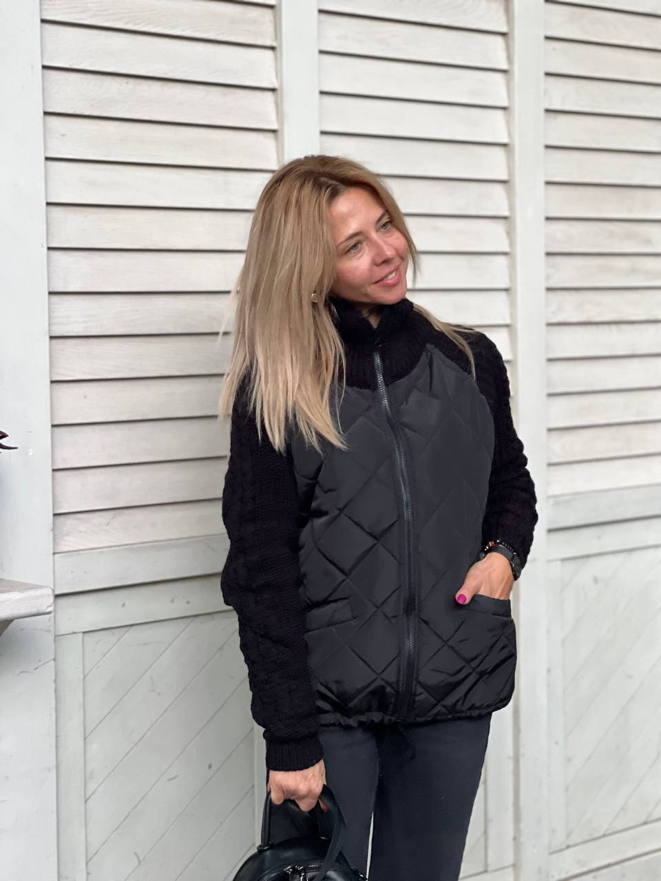 MORFA – STYLISH PATCHWORK KNITTED JACKET