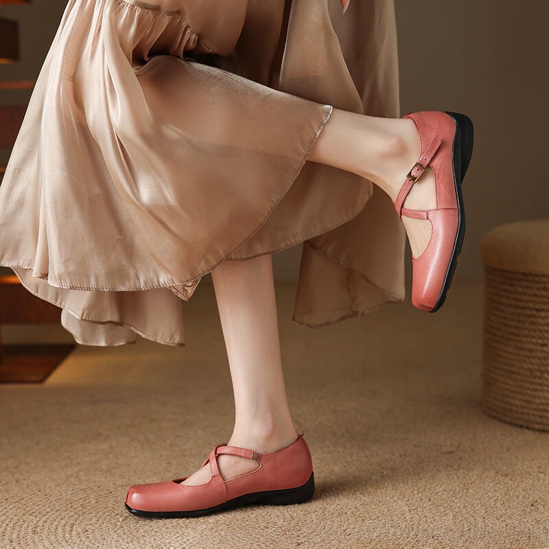 Edith Leather Mary Janes