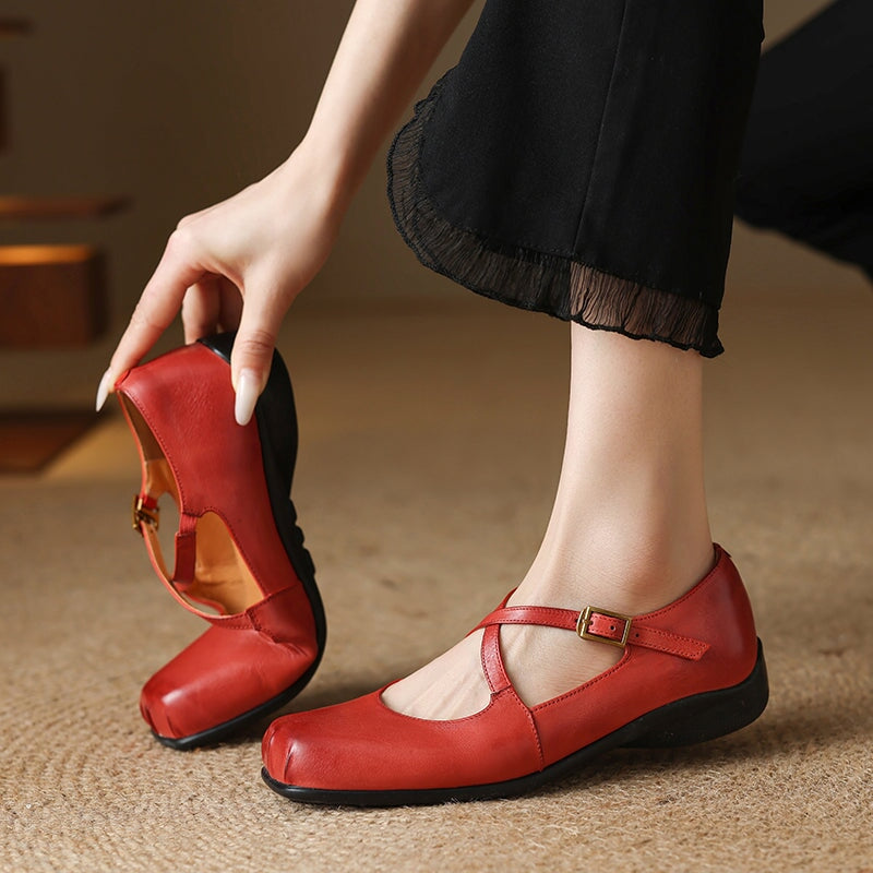 Edith Leather Mary Janes