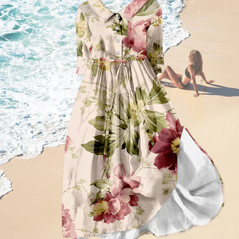 Romilly | Lace-Up Dress with Floral Print
