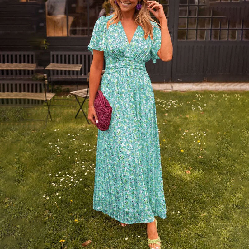 VENARAE – REFINED V-NECK ELEGANCE DRESS