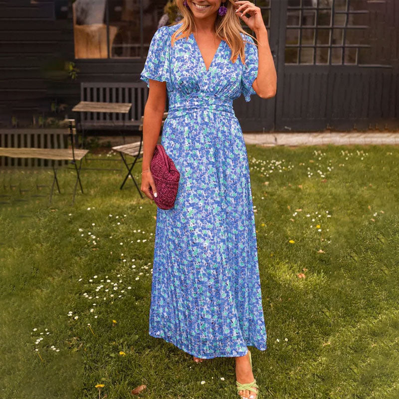 VENARAE – REFINED V-NECK ELEGANCE DRESS