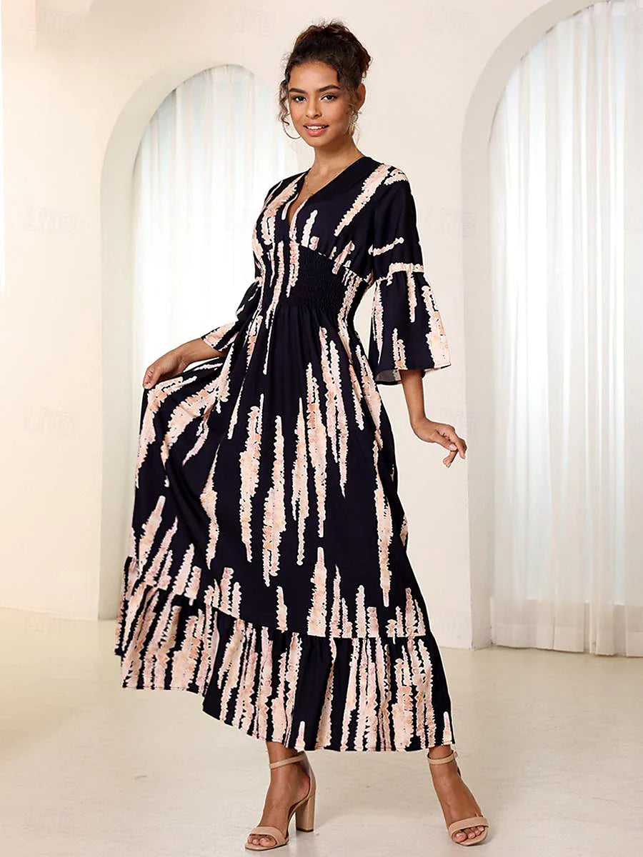 MAELIE – TIE-DYE PRINTED SUMMER DRESS